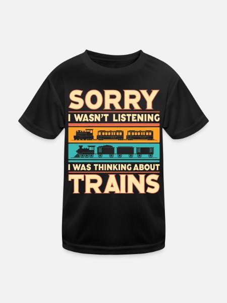 Zug Lokomotive Eisenbahn Zugführer Lokführer - Kinder Funktions-T-Shirt - Schwarz - Vorne