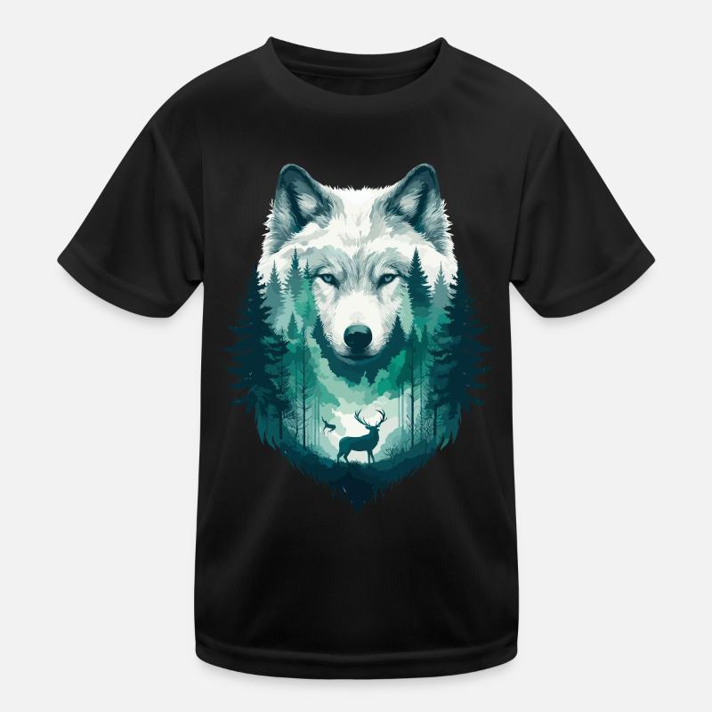 Wolf Wilderness Wild Animal Forest Nature Wolf Pack Cool Kids Functional T-Shirt