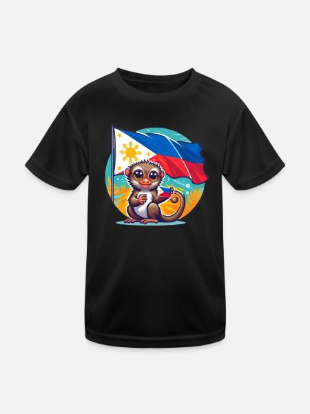 Philippinischer Stolz - Kinder Funktions-T-Shirt - Schwarz - Vorne