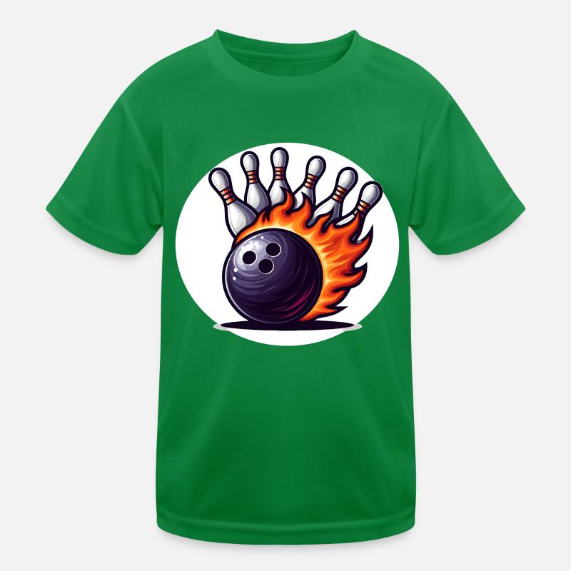 Burning bowling ball Kids Functional T-Shirt