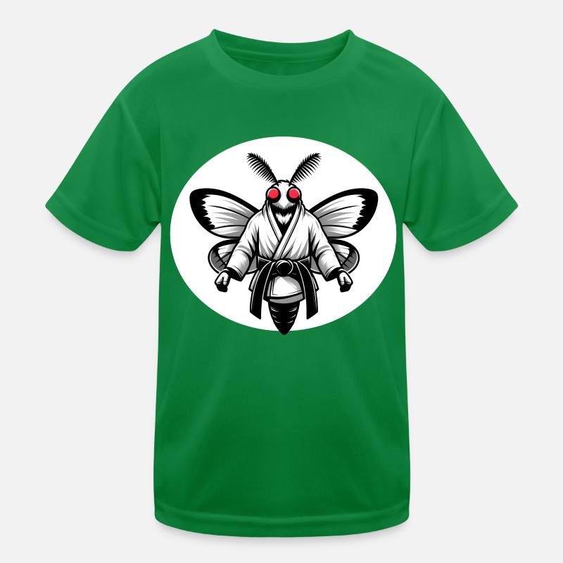 Karate-Motte mit schwarzem Gurt Kinder Funktions-T-Shirt