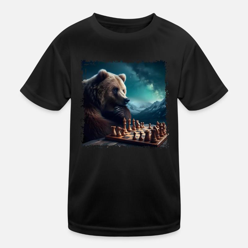 Ours jouant aux échecs T-shirt sport Enfant