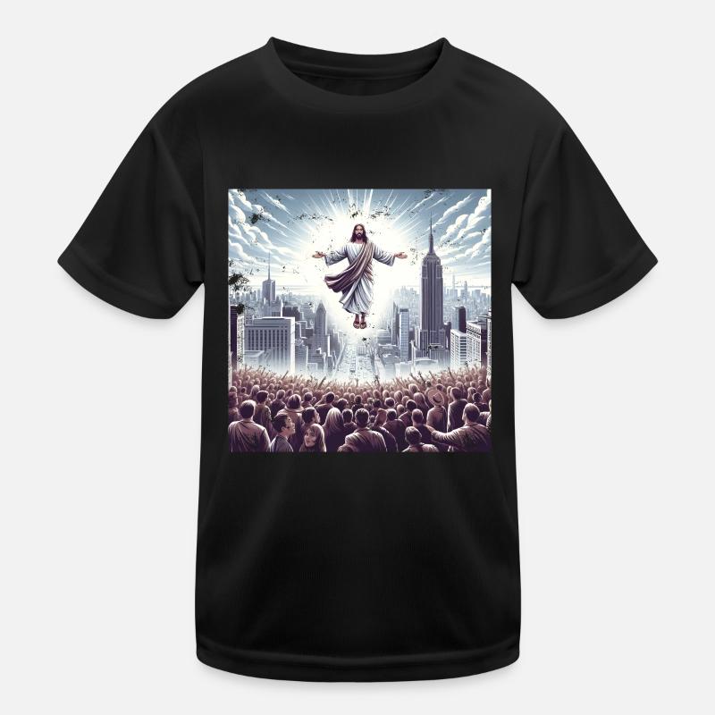 Jesus on New York Kids Functional T-Shirt