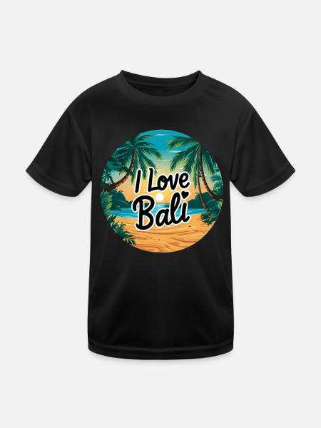 Coucher de soleil à Bali - T-shirt sport Enfant - noir - Devant