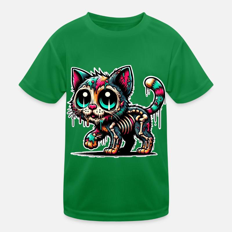 Chat Zombie T-shirt sport Enfant
