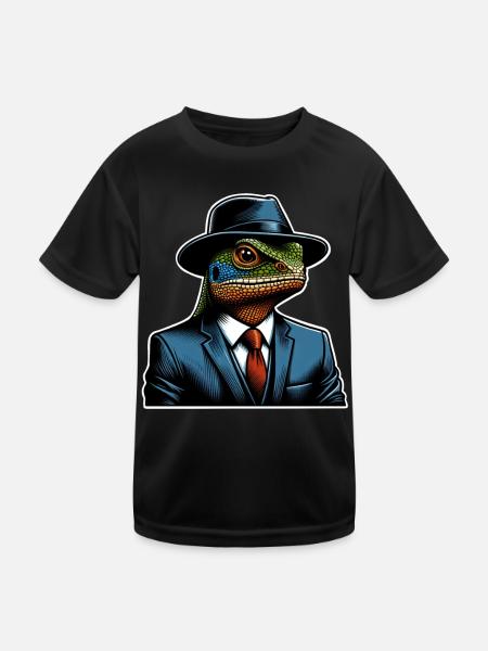 lizard - Kids Functional T-Shirt - black - Front