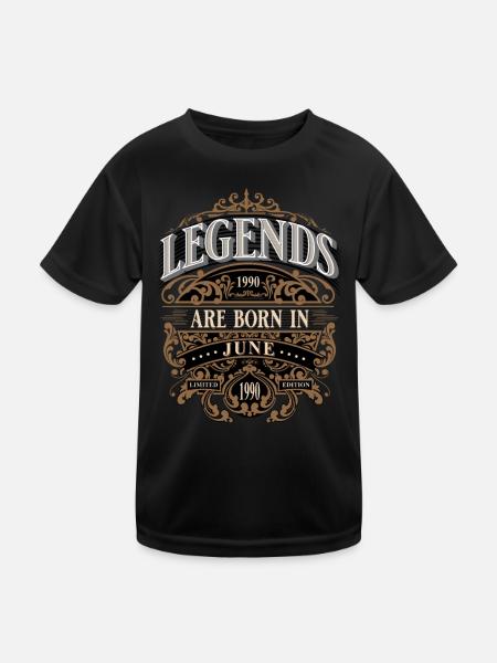 1990 Juin Naissance Année de naissance - T-shirt sport Enfant - noir - Devant