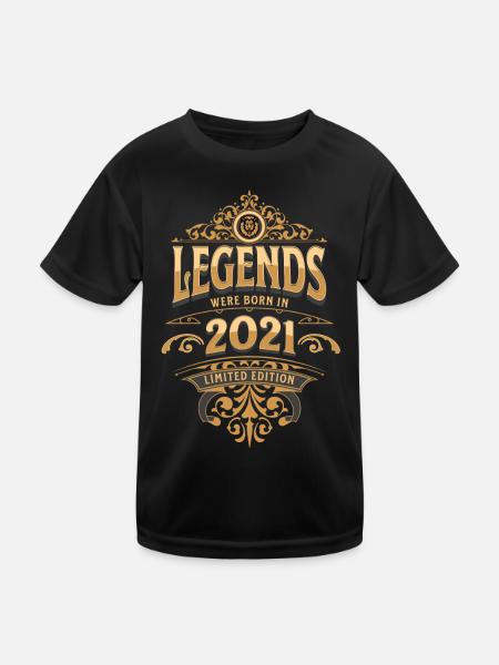 2021 Legende Geburtstag 2021 Geburtsjahr - Kinder Funktions-T-Shirt - Schwarz - Vorne