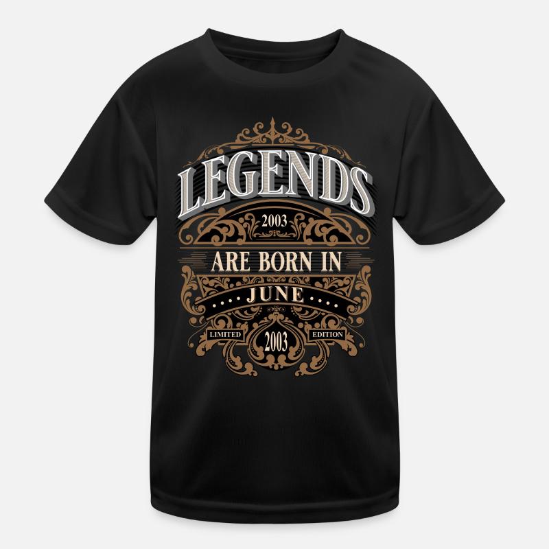 June née en 2003 Anniversaire Année de naissance T-shirt sport Enfant
