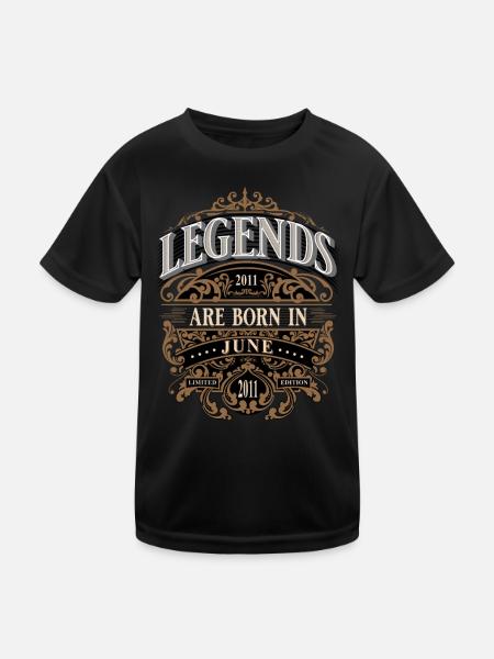 2011 Juin Naissance Anniversaire Année de naissance - T-shirt sport Enfant - noir - Devant