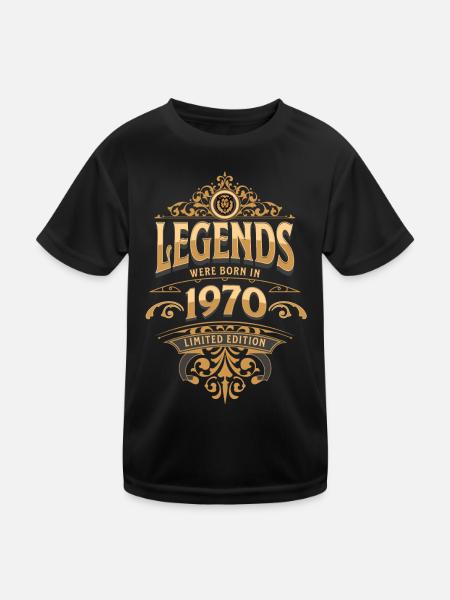 1970 Legend Birthday 1970 Year of birth - Kids Functional T-Shirt - black - Front