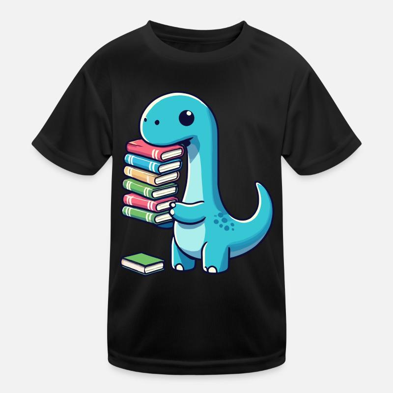 Reading Books Dinosaur Book Book Lover Kids Functional T-Shirt