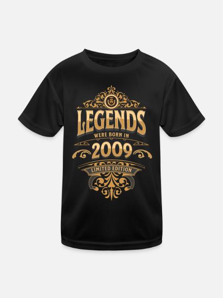 2009 Legend Birthday 2009 Year of birth - Kids Functional T-Shirt - black - Front