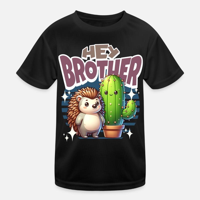 Igel Kaktus Hey Brother Kinder Funktions-T-Shirt
