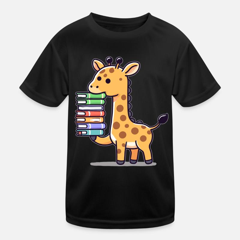 Reading Books Giraffe Book Book Lover Kids Functional T-Shirt