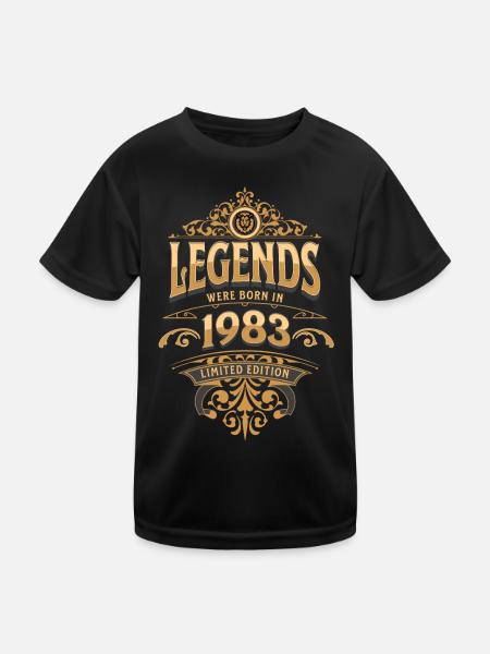 1983 Legend Birthday 1983 Year of birth - Kids Functional T-Shirt - black - Front