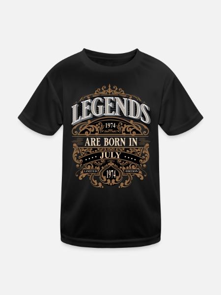1974 Juillet Naissance Anniversaire Année de naissance - T-shirt sport Enfant - noir - Devant
