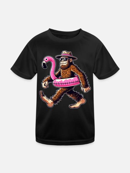 Pool Party Piscine Baignade Vacances Piscine Extérieure Bigfoot - T-shirt sport Enfant - noir - Devant
