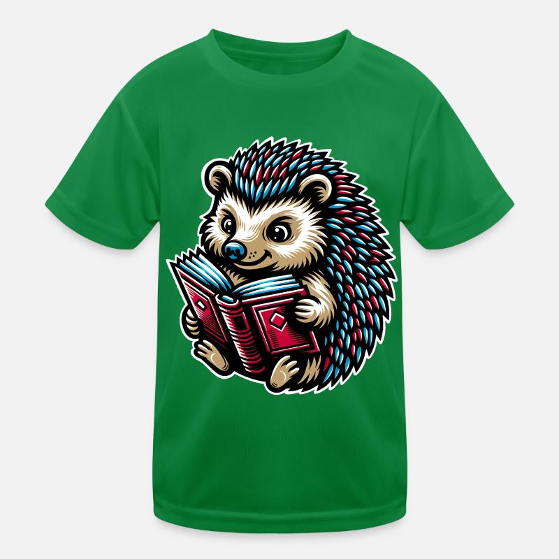 Hedgehogs Reading Books Book Kids Functional T-Shirt