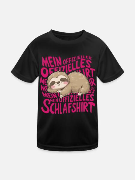 Mein offizielles Schlafshirt - Kinder Funktions-T-Shirt - Schwarz - Vorne
