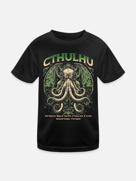 Comsic Horror Cthulhu Cult Lovecraft Necronomicon - T-shirt sport Enfant - noir - Devant
