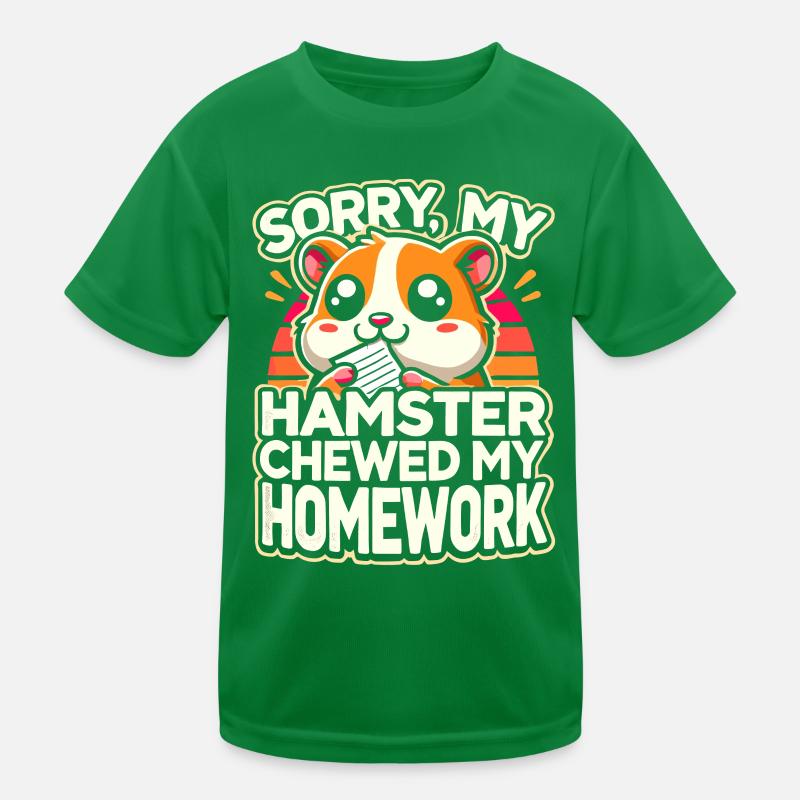 Hamster, Homework, Funny Hamster Kids Functional T-Shirt