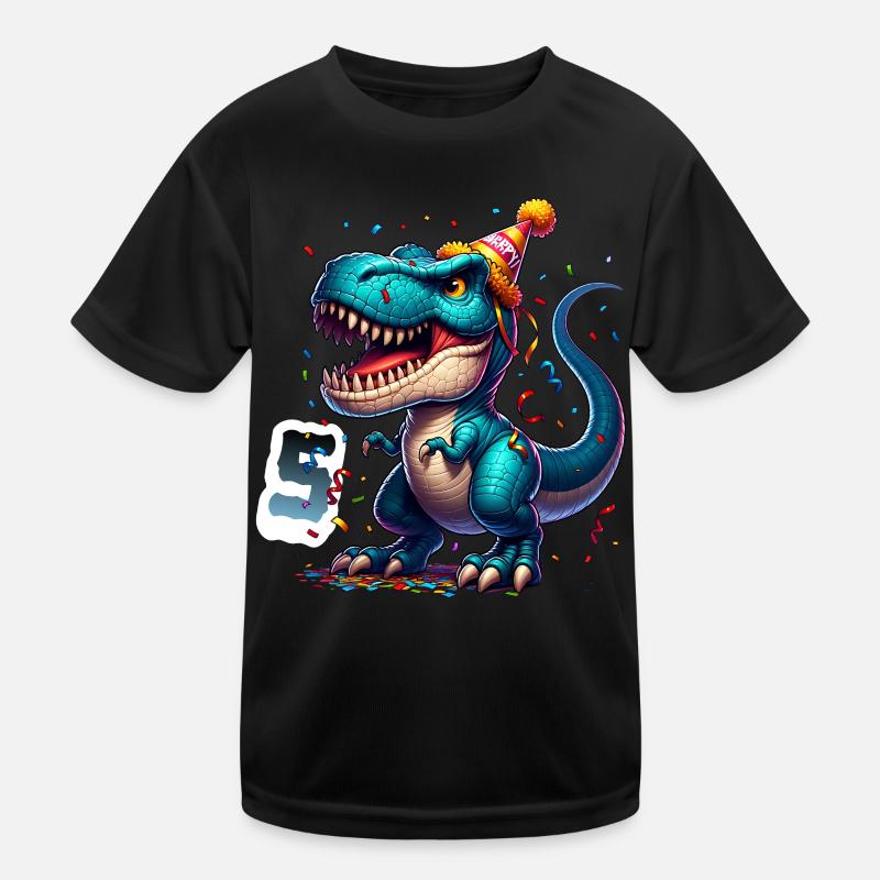 5. Geburtstag T Rex Dinosaurier Kindergeburtstag Kinder Funktions-T-Shirt