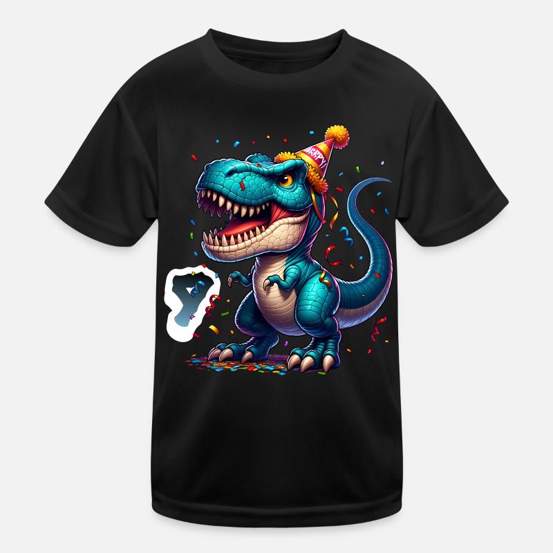 9th Birthday T Rex Dinosaur Children's Birthday Party Kids Functional T-Shirt