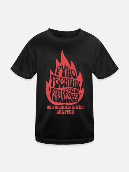 Pyrotechnics are not a crime - Meme Spruch - Kids Functional T-Shirt - black - Front