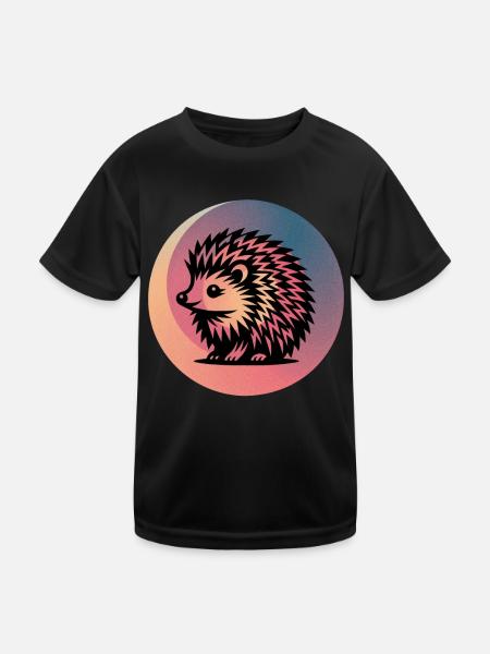 Hedgehog - Kids Functional T-Shirt - black - Front