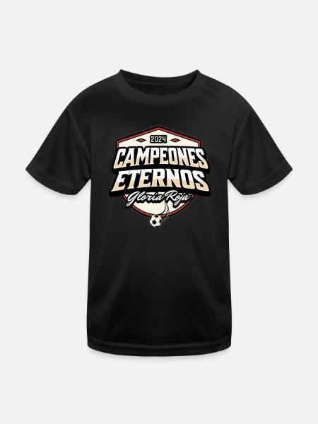 España Championship 2024 Women Men Flag Red - Kids Functional T-Shirt - black - Front