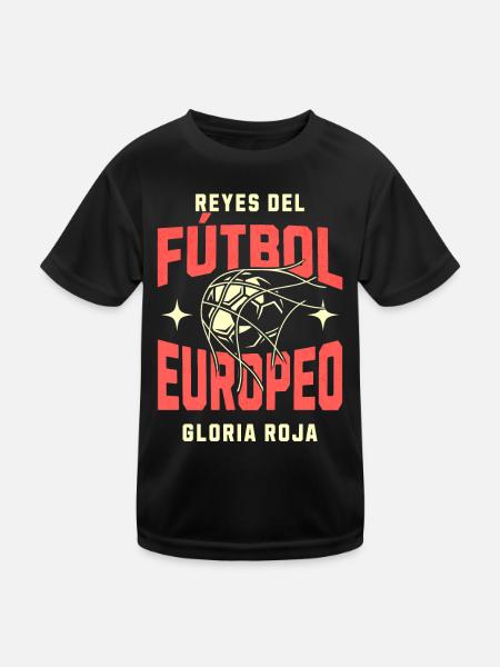 España Championship 2024 Women Men Flag Red - Kids Functional T-Shirt - black - Front