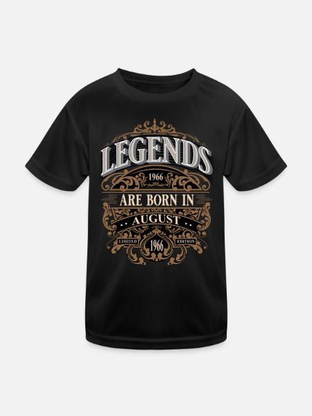 1966 Août Né Anniversaire Année de naissance - T-shirt sport Enfant - noir - Devant