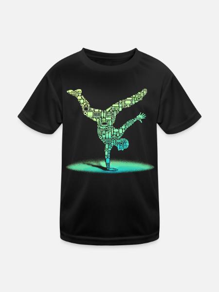 Breakdance, Breakdancer, Breakdancing, Hip Hop - T-shirt sport Enfant - noir - Devant