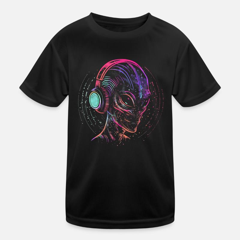 DJ Alien UFO Alien Alien Festival avec écouteurs T-shirt sport Enfant