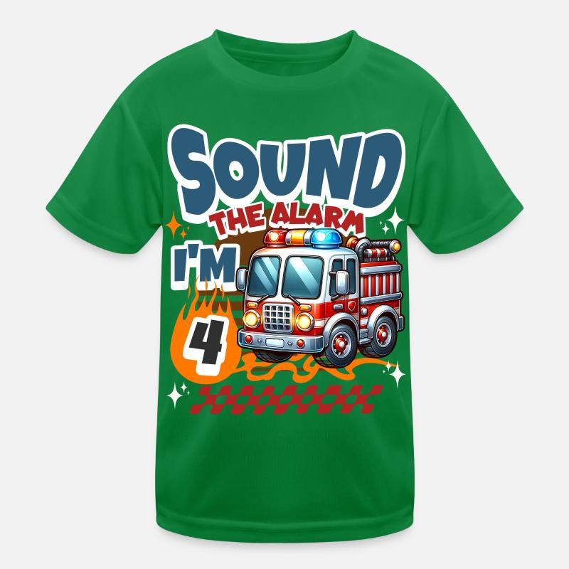 4e anniversaire des pompiers T-shirt sport Enfant