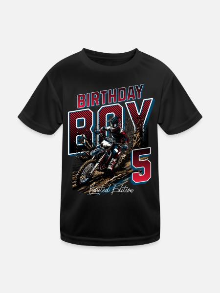 5e anniversaire de motocross - T-shirt sport Enfant - noir - Devant