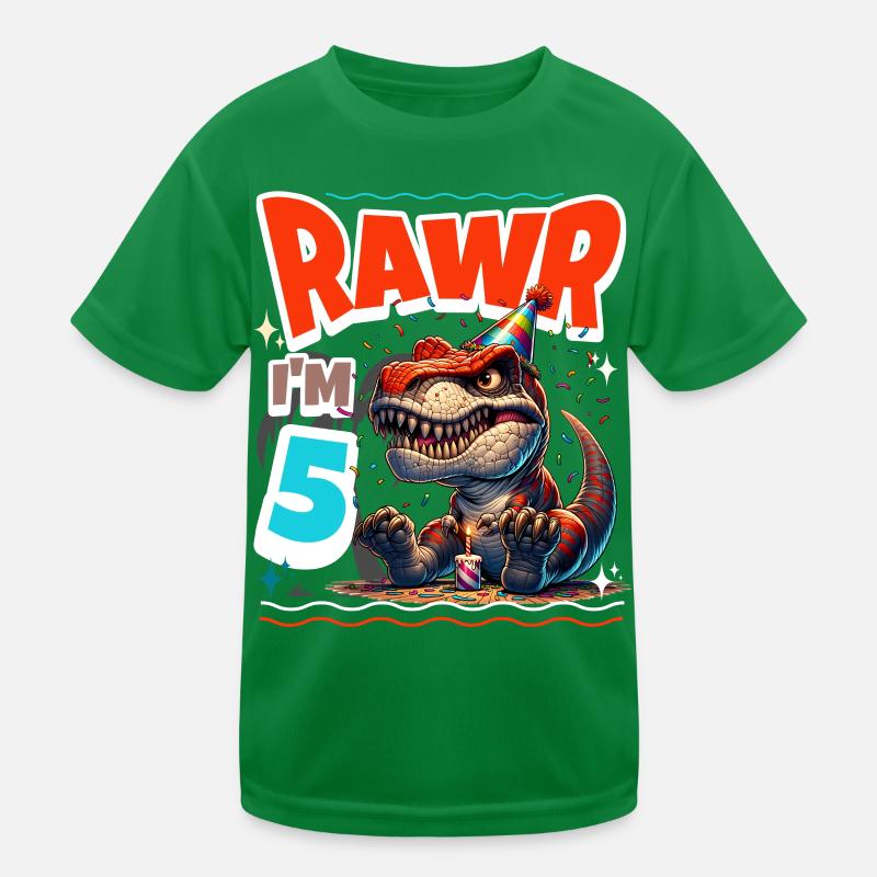 5. Geburtstag Rawr T Rex Dinosaurier Kinder Funktions-T-Shirt