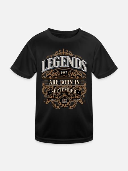 1987 Septembre Naissance Anniversaire Année de naissance - T-shirt sport Enfant - noir - Devant