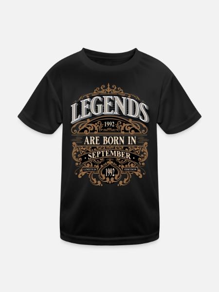 1992 Septembre Naissance Anniversaire Année de naissance - T-shirt sport Enfant - noir - Devant