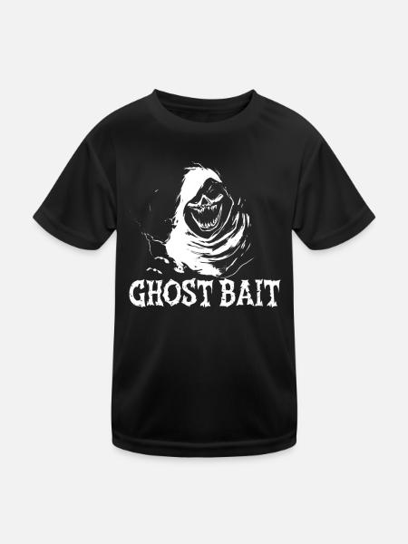 Ghost Bait Schädel Geistköder Spukender Sensenmann - Kinder Funktions-T-Shirt - Schwarz - Vorne