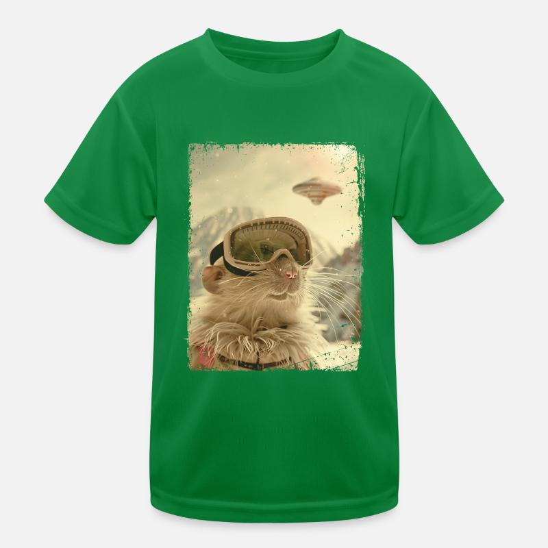 UFO Retro Vintage Uncanny Alien Winter Mouse Kids Functional T-Shirt