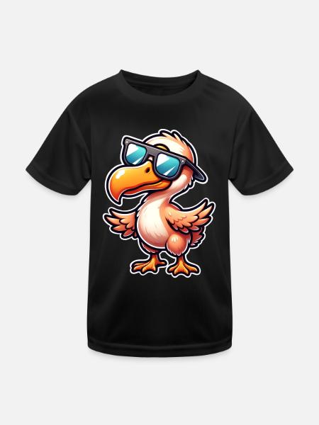 Dodo - Kinder Funktions-T-Shirt - Schwarz - Vorne