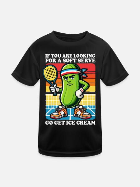 Pickleball, Pickleball Player & Paddleball - Kids Functional T-Shirt - black - Front