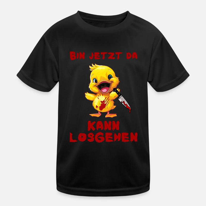 I'm here now - duck with knife Kids Functional T-Shirt