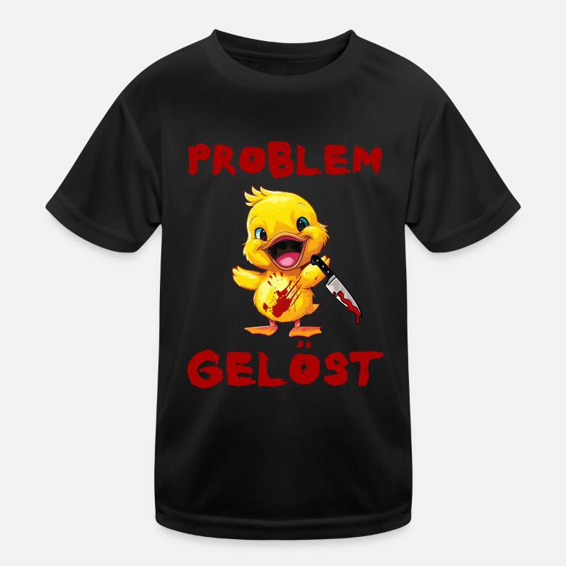 Problem gelöst - Ente mit Messer Halloween Kinder Funktions-T-Shirt