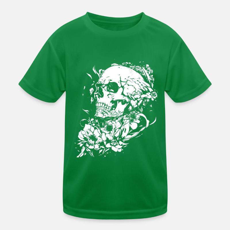 Floral Skull Halloween Skull Kids Functional T-Shirt