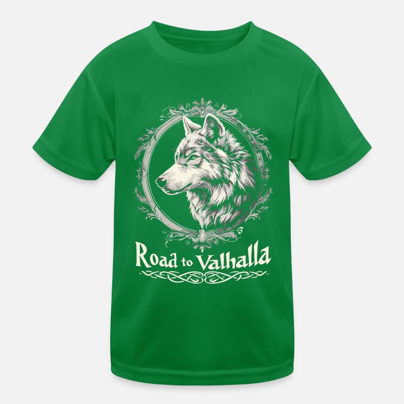 En route vers le Valhalla Viking Wolf Design T-shirt sport Enfant