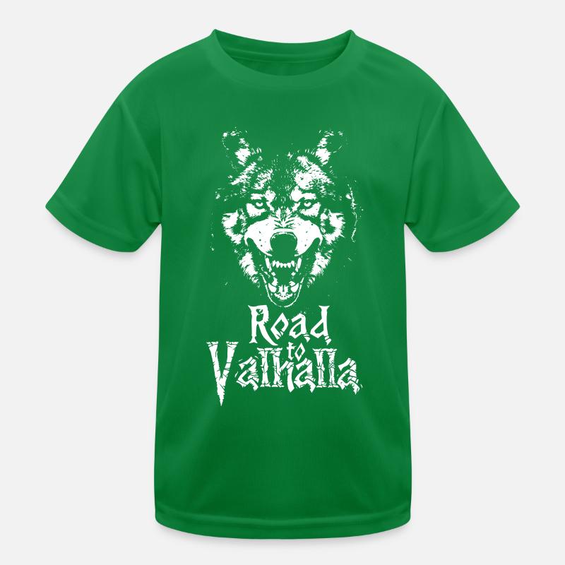 Route du loup sauvage à Valhalla Teeth T-shirt sport Enfant