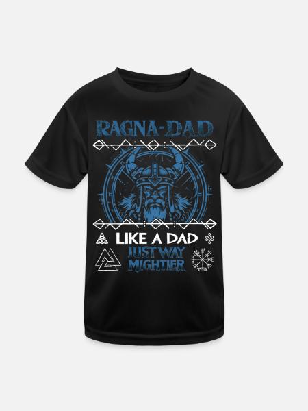 RAGNA-DAD Casque Viking bleu pour la fête des pères - T-shirt sport Enfant - noir - Devant
